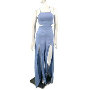 New Flynn Skye Joy Jumper Womens Small Light Baby Blue Rayon Jumpsuit Slits